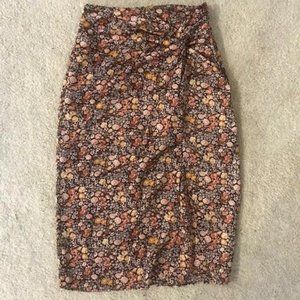 Abercrombie and Fitch Cinched Satin Midi Skirt- Small